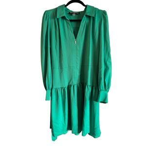 Karl Lagerfeld Paris Women’s Belted Shirtdress Green Long Sleeve Size 16 NWOT